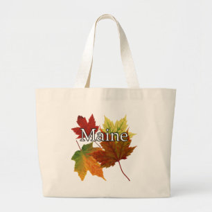 AUTUMN LEAVES IN MAINE LARGE TOTE BAG