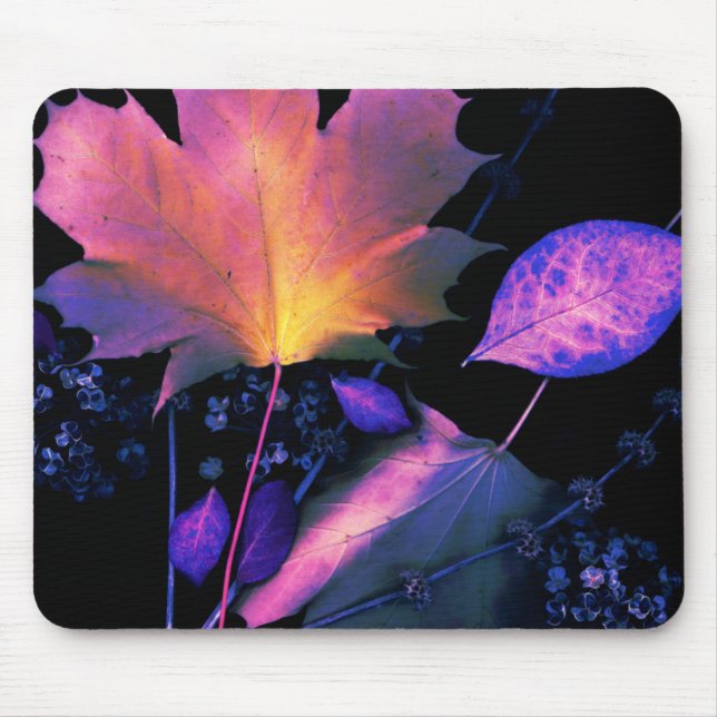 Autumn Leaves in Neon Mouse Mat (Front)