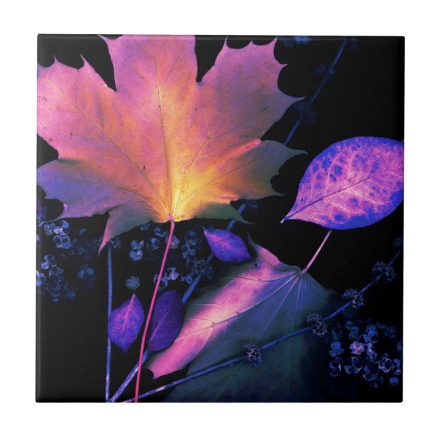 Autumn Leaves in Neon Tile (Front)