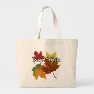 AUTUMN LEAVES IN NEW YORK LARGE TOTE BAG