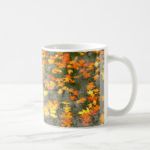 autumn leaves in rain coffee mug