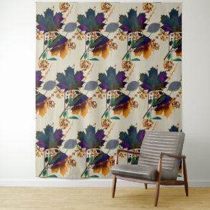 Autumn Leaves in Royal Colors Tapestry