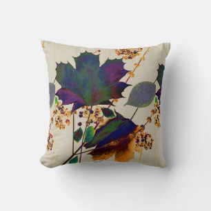 Autumn Leaves in Royal Colours Cushion