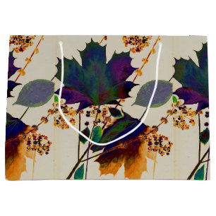 Autumn Leaves in Royal Colours Large Gift Bag