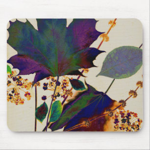 Autumn Leaves in Royal Colours Mouse Mat