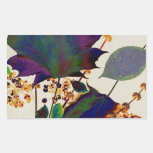 Autumn Leaves in Royal Colours Rectangular Sticker