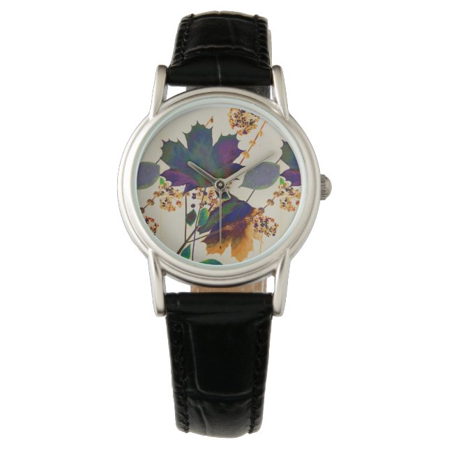 Autumn Leaves in Royal Colours Watch (Front)