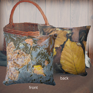 Autumn leaves in the forest stream cushion