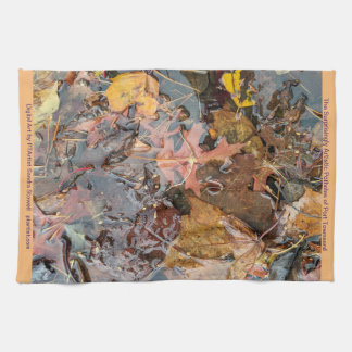 Autumn Leaves in the Rain Tea Towel