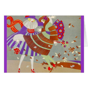 AUTUMN LEAVES IN THE WIND Art Deco