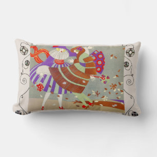 AUTUMN LEAVES IN THE WIND /BEAUTY Geometric Swirls Lumbar Cushion