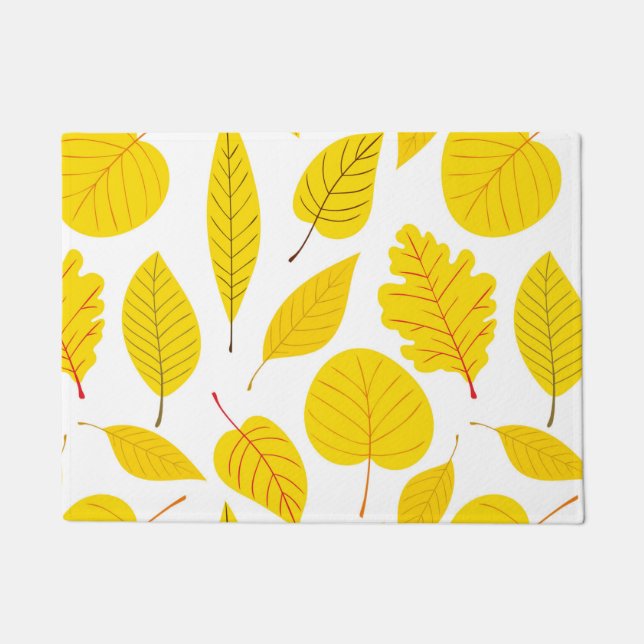 Autumn leaves in yellow doormat (Front)