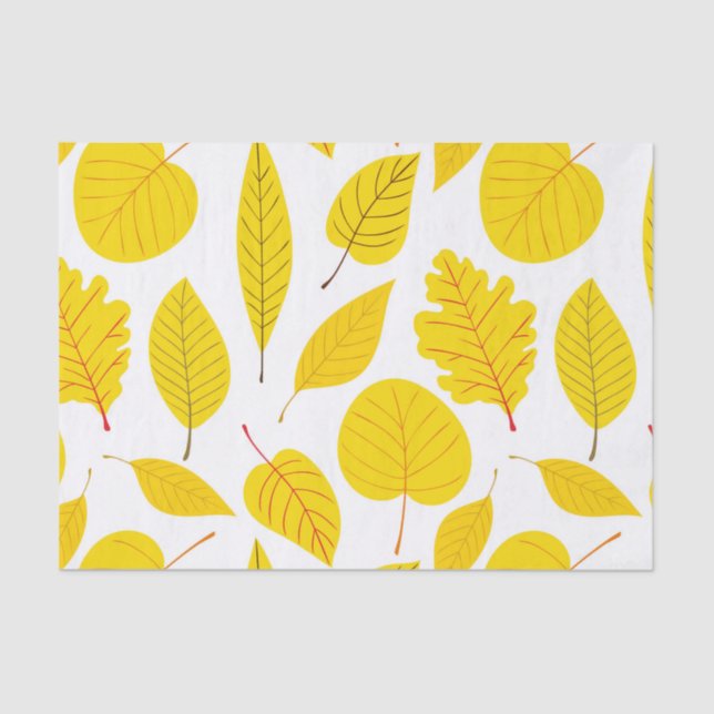 Autumn leaves in yellow tissue paper (Front)