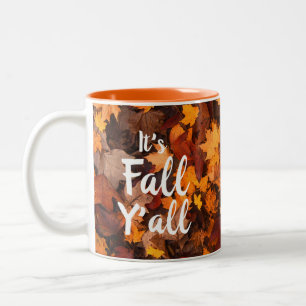 Autumn Leaves "It's Fall Y'all" Two-Tone Coffee Mug