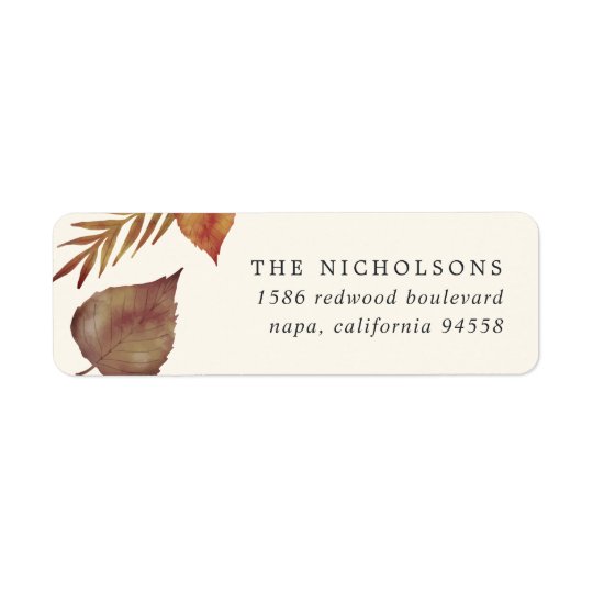 Autumn Leaves | Ivory Return Address Return Address Label