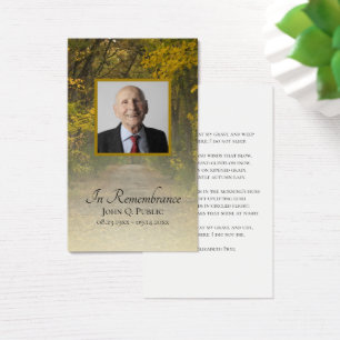 Autumn Leaves Lane Funeral Memorial Prayer