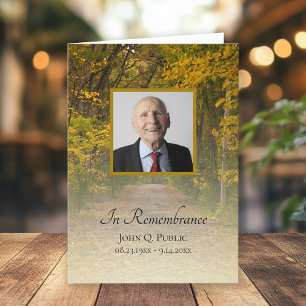 Autumn Leaves Lane Funeral Service Folded Programme