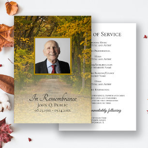 Autumn Leaves Lane Funeral Service Programme