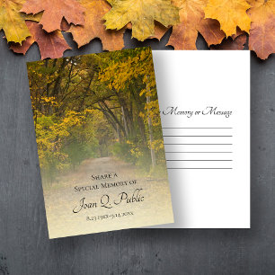 Autumn Leaves Lane Share a Memory Funeral  Card
