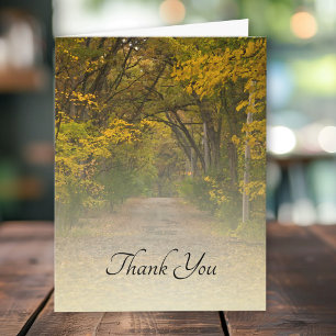 Autumn Leaves Lane Sympathy Thank You Card