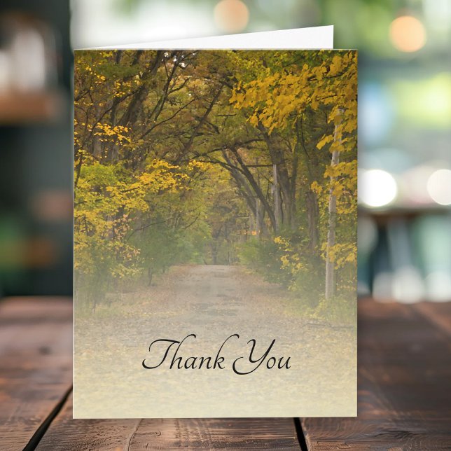 Autumn Leaves Lane Sympathy Thank You Card (Creator Uploaded)