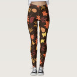 Autumn Leaves Leggings<br><div class="desc">Falling Autumn Leaves Leggings - MIGNED Design</div>