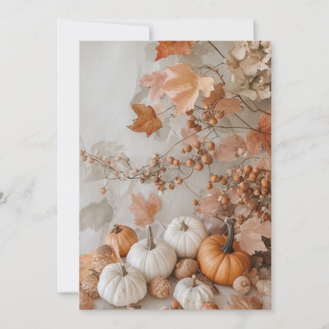 Autumn Leaves & Little Sleeves | Cosy Fall  Invitation (Front)