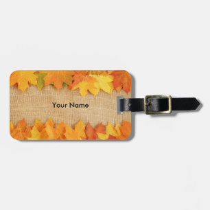 Autumn leaves luggage tag