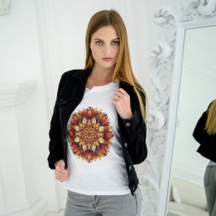Autumn Leaves Mandala T-Shirt 2025 – Artistic Tee