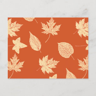 Autumn leaves - mandarin orange postcard