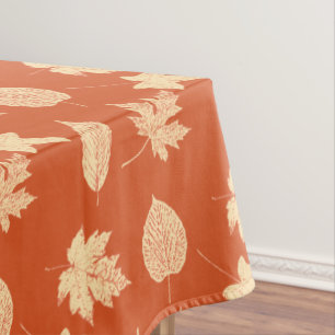 Autumn leaves - mandarin orange tablecloth