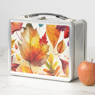 Autumn Leaves Metal Lunch Box