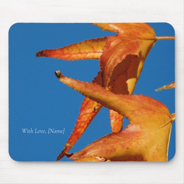 Autumn Leaves Mouse Pad – Personalised (Front)