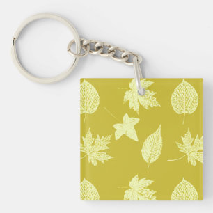 Autumn leaves - mustard and light yellow key ring