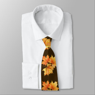 Autumn Leaves Neck Tie – Watercolor Fall Fashion 