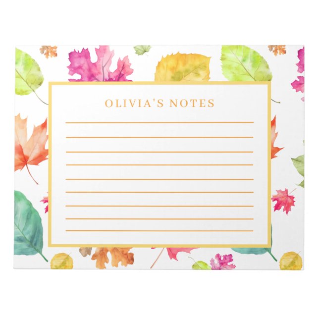 Autumn Leaves  Notepad (Front)