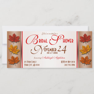 Autumn Leaves November Bridal Shower Invitations