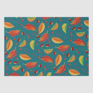 Autumn Leaves Nuts Chestnuts Pattern Elegant Fall Tissue Paper