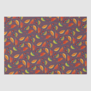  Autumn Leaves Nuts Chestnuts Pattern Elegant Fall Tissue Paper