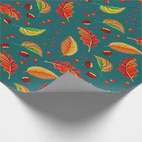 Autumn Leaves Nuts Chestnuts Pattern Elegant Fall