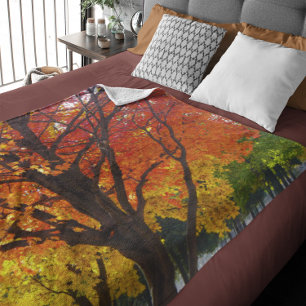 Autumn Leaves of Yellow and Orange Photo Fleece Blanket
