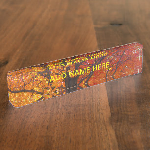Autumn Leaves of Yellow and Orange Photo Nameplate