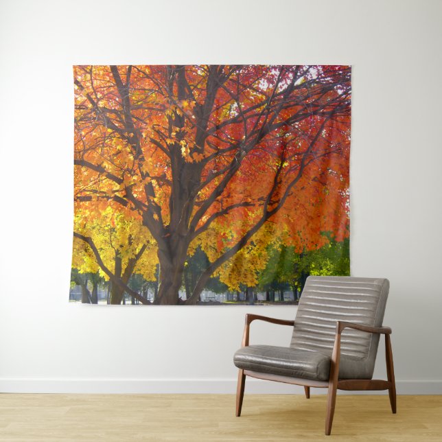 Autumn Leaves of Yellow and Orange Photo Tapestry (In Situ (Horizontal))