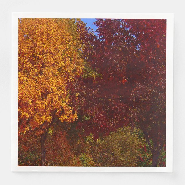 Autumn Leaves of Yellow and Purple, ZSSPG Napkin (Front)