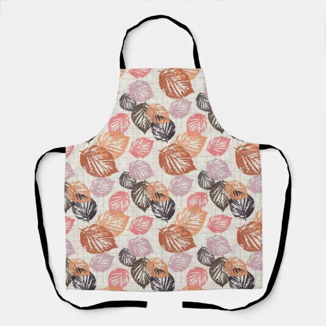 Autumn leaves on beige. apron (Front)