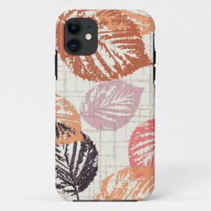 Autumn leaves on beige. iPhone 11 case