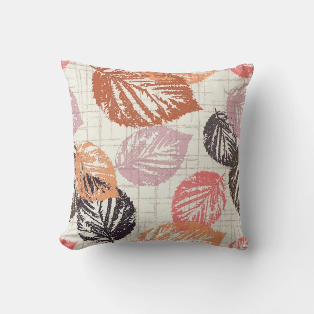 Autumn leaves on beige. cushion (Front)
