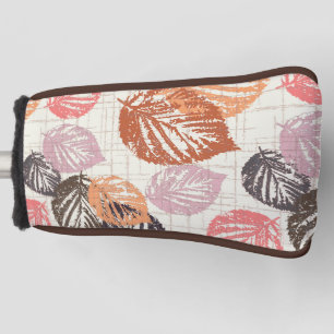 Autumn leaves on beige. golf head cover