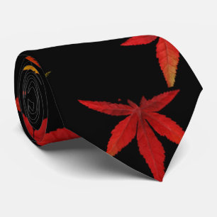 Autumn Leaves on Black Tie