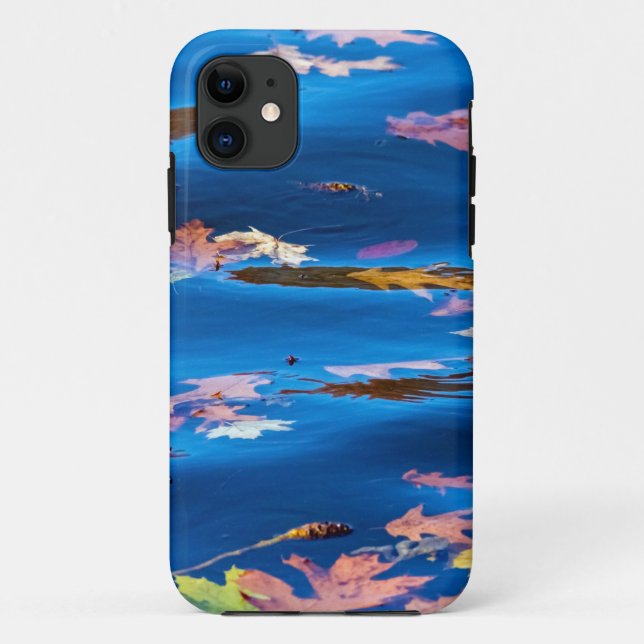 Autumn Leaves on Blue Water Case-Mate iPhone Case (Back)